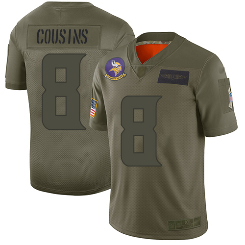 Nike Vikings #8 Kirk Cousins Camo Youth Stitched NFL Limited 2019 Salute to Service Jersey Nike Vikings #8 Kirk Cousins Camo Youth Stitched NFL Limited 2019 Salute to Service Jersey