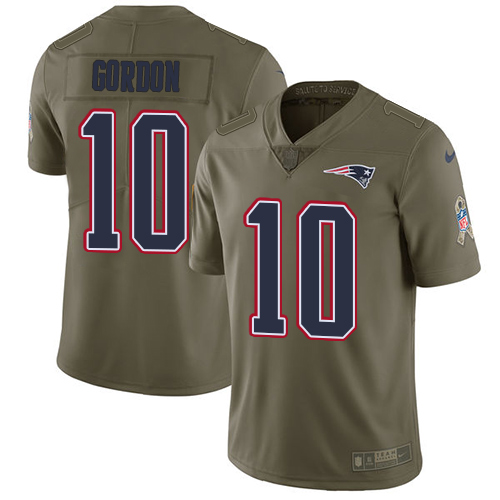 Nike Patriots #10 Josh Gordon Olive Youth Stitched NFL Limited 2017 Salute to Service Jersey Nike Patriots #10 Josh Gordon Olive Youth Stitched NFL Limited 2017 Salute to Service Jersey