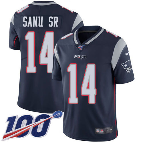 Nike Patriots #14 Mohamed Sanu Sr Navy Blue Team Color Youth Stitched NFL 100th Season Vapor Untouchable Limited Jersey Nike Patriots #14 Mohamed Sanu Sr Navy Blue Team Color Youth Stitched NFL 100th Season Vapor Untouchable Limited Jersey