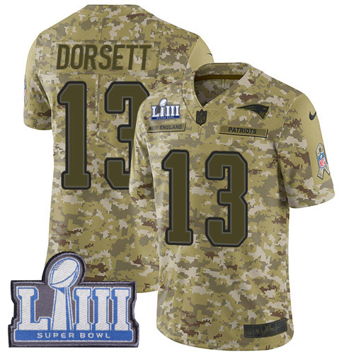 Nike Patriots #13 Phillip Dorsett Camo Super Bowl LIII Bound Youth Stitched NFL Limited 2018 Salute to Service Jersey Nike Patriots #13 Phillip Dorsett Camo Super Bowl LIII Bound Youth Stitched NFL Limited 2018 Salute to Service Jersey