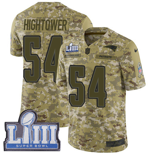Nike Patriots #54 Dont'a Hightower Camo Super Bowl LIII Bound Youth Stitched NFL Limited 2018 Salute to Service Jersey Nike Patriots #54 Dont'a Hightower Camo Super Bowl LIII Bound Youth Stitched NFL Limited 2018 Salute to Service Jersey