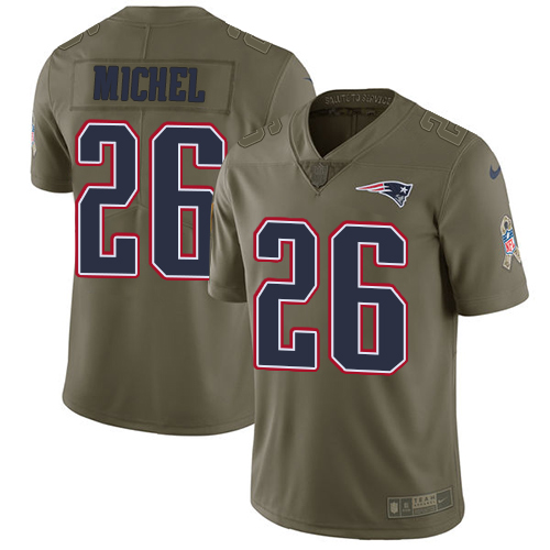 Nike Patriots #26 Sony Michel Olive Youth Stitched NFL Limited 2017 Salute to Service Jersey Nike Patriots #26 Sony Michel Olive Youth Stitched NFL Limited 2017 Salute to Service Jersey