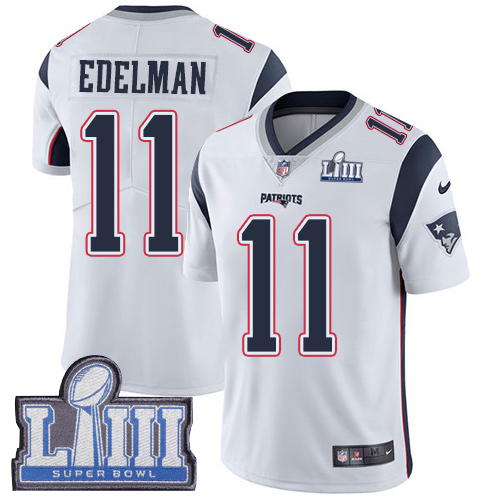 Nike Patriots #11 Julian Edelman White Super Bowl LIII Bound Youth Stitched NFL Vapor Untouchable Limited Jersey Nike Patriots #11 Julian Edelman White Super Bowl LIII Bound Youth Stitched NFL Vapor Untouchable Limited Jersey