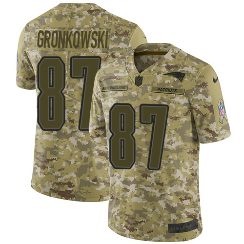 Nike Patriots #87 Rob Gronkowski Camo Youth Stitched NFL Limited 2018 Salute to Service Jersey Nike Patriots #87 Rob Gronkowski Camo Youth Stitched NFL Limited 2018 Salute to Service Jersey