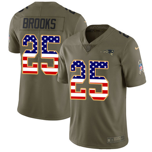Nike Patriots #25 Terrence Brooks Olive/USA Flag Youth Stitched NFL Limited 2017 Salute to Service Jersey Nike Patriots #25 Terrence Brooks Olive/USA Flag Youth Stitched NFL Limited 2017 Salute to Service Jersey