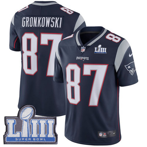 Nike Patriots #87 Rob Gronkowski Navy Blue Team Color Super Bowl LIII Bound Youth Stitched NFL Vapor Untouchable Limited Jersey Nike Patriots #87 Rob Gronkowski Navy Blue Team Color Super Bowl LIII Bound Youth Stitched NFL Vapor Untouchable Limited Jersey