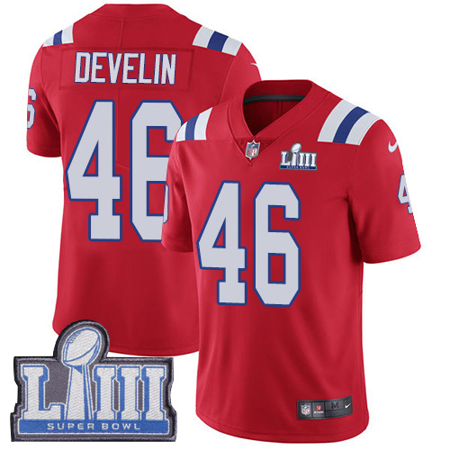 Nike Patriots #46 James Develin Red Alternate Super Bowl LIII Bound Youth Stitched NFL Vapor Untouchable Limited Jersey Nike Patriots #46 James Develin Red Alternate Super Bowl LIII Bound Youth Stitched NFL Vapor Untouchable Limited Jersey