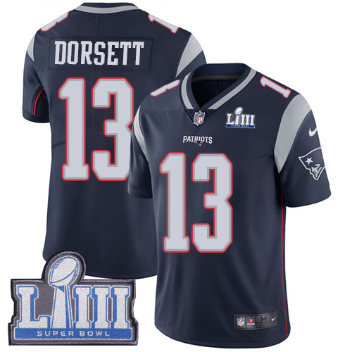 Nike Patriots #13 Phillip Dorsett Navy Blue Team Color Super Bowl LIII Bound Youth Stitched NFL Vapor Untouchable Limited Jersey Nike Patriots #13 Phillip Dorsett Navy Blue Team Color Super Bowl LIII Bound Youth Stitched NFL Vapor Untouchable Limited Jersey
