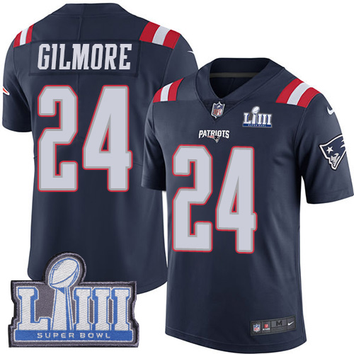 Nike Patriots #24 Stephon Gilmore Navy Blue Super Bowl LIII Bound Youth Stitched NFL Limited Rush Jersey Nike Patriots #24 Stephon Gilmore Navy Blue Super Bowl LIII Bound Youth Stitched NFL Limited Rush Jersey