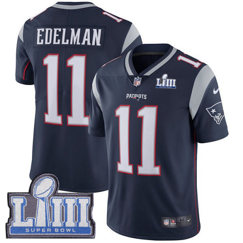 Nike Patriots #11 Julian Edelman Navy Blue Team Color Super Bowl LIII Bound Youth Stitched NFL Vapor Untouchable Limited Jersey Nike Patriots #11 Julian Edelman Navy Blue Team Color Super Bowl LIII Bound Youth Stitched NFL Vapor Untouchable Limited Jersey