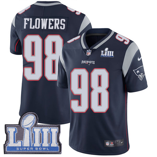Nike Patriots #98 Trey Flowers Navy Blue Team Color Super Bowl LIII Bound Youth Stitched NFL Vapor Untouchable Limited Jersey Nike Patriots #98 Trey Flowers Navy Blue Team Color Super Bowl LIII Bound Youth Stitched NFL Vapor Untouchable Limited Jersey