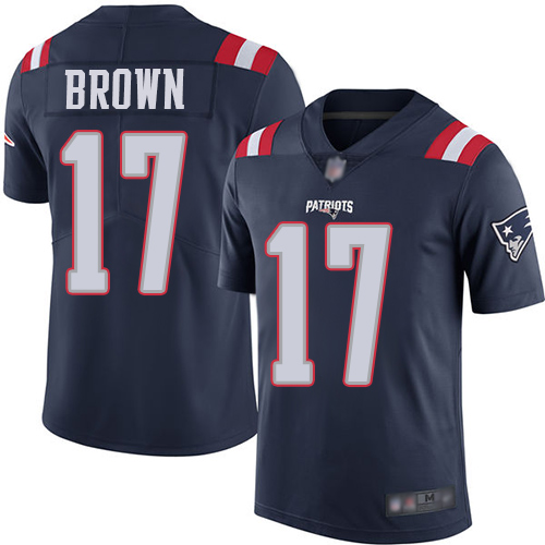 Nike Patriots #17 Antonio Brown Navy Blue Youth Stitched NFL Limited Rush Jersey Nike Patriots #17 Antonio Brown Navy Blue Youth Stitched NFL Limited Rush Jersey