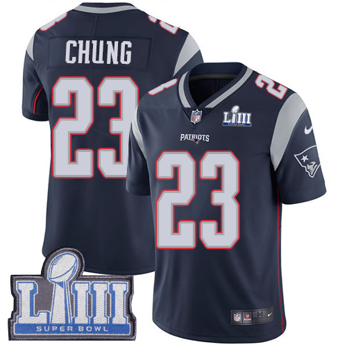 Nike Patriots #23 Patrick Chung Navy Blue Team Color Super Bowl LIII Bound Youth Stitched NFL Vapor Untouchable Limited Jersey Nike Patriots #23 Patrick Chung Navy Blue Team Color Super Bowl LIII Bound Youth Stitched NFL Vapor Untouchable Limited Jersey