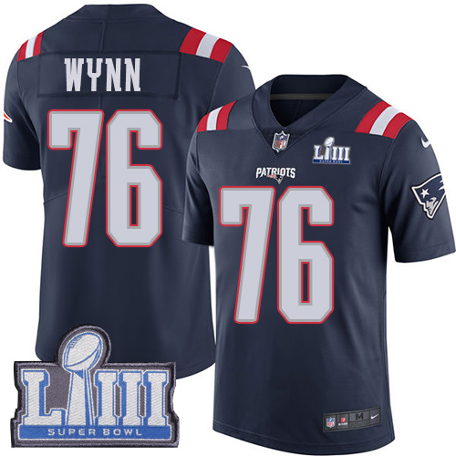 Nike Patriots #76 Isaiah Wynn Navy Blue Super Bowl LIII Bound Youth Stitched NFL Limited Rush Jersey Nike Patriots #76 Isaiah Wynn Navy Blue Super Bowl LIII Bound Youth Stitched NFL Limited Rush Jersey