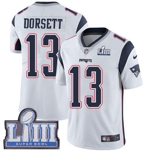 Nike Patriots #13 Phillip Dorsett White Super Bowl LIII Bound Youth Stitched NFL Vapor Untouchable Limited Jersey Nike Patriots #13 Phillip Dorsett White Super Bowl LIII Bound Youth Stitched NFL Vapor Untouchable Limited Jersey