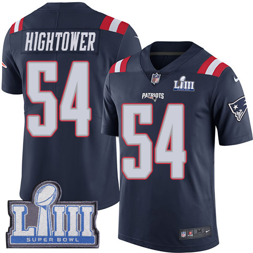 Nike Patriots #54 Dont'a Hightower Navy Blue Super Bowl LIII Bound Youth Stitched NFL Limited Rush Jersey Nike Patriots #54 Dont'a Hightower Navy Blue Super Bowl LIII Bound Youth Stitched NFL Limited Rush Jersey