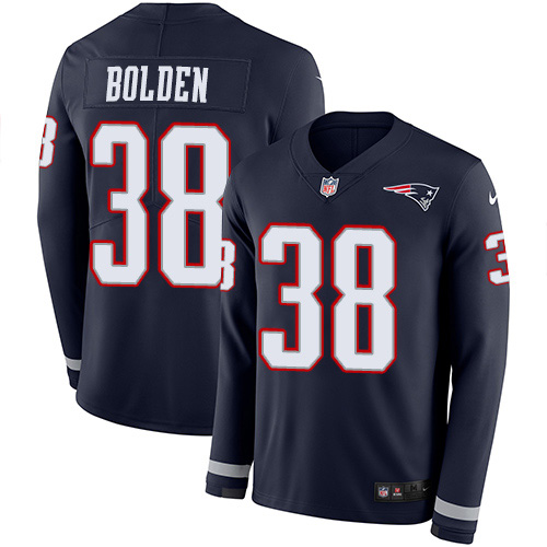 Nike Patriots #38 Brandon Bolden Navy Blue Team Color Youth Stitched NFL Limited Therma Long Sleeve Jersey Nike Patriots #38 Brandon Bolden Navy Blue Team Color Youth Stitched NFL Limited Therma Long Sleeve Jersey