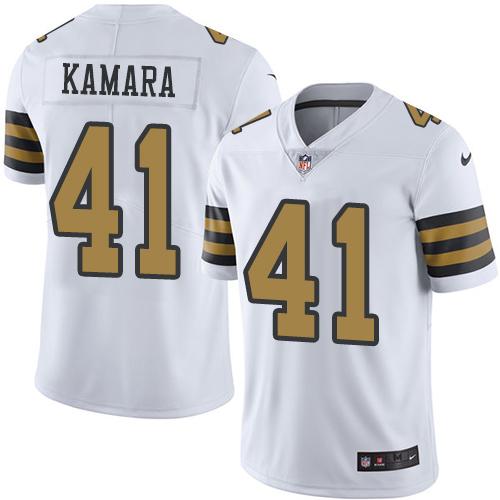 Nike Saints #41 Alvin Kamara White Youth Stitched NFL Limited Rush Jersey Nike Saints #41 Alvin Kamara White Youth Stitched NFL Limited Rush Jersey