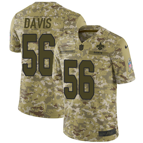 Nike Saints #56 DeMario Davis Camo Youth Stitched NFL Limited 2018 Salute to Service Jersey Nike Saints #56 DeMario Davis Camo Youth Stitched NFL Limited 2018 Salute to Service Jersey