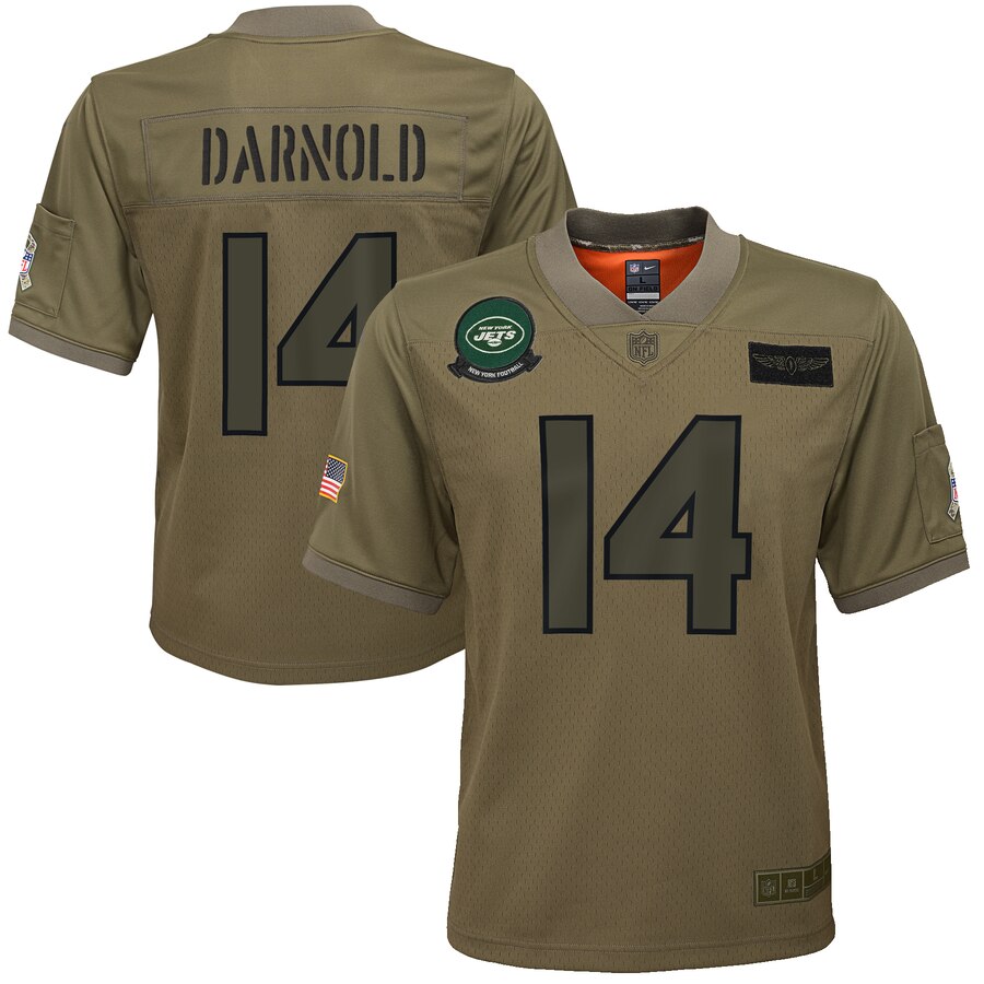 Youth New York Jets #14 Sam Darnold Nike Camo 2019 Salute to Service Game Jersey Youth New York Jets #14 Sam Darnold Nike Camo 2019 Salute to Service Game Jersey