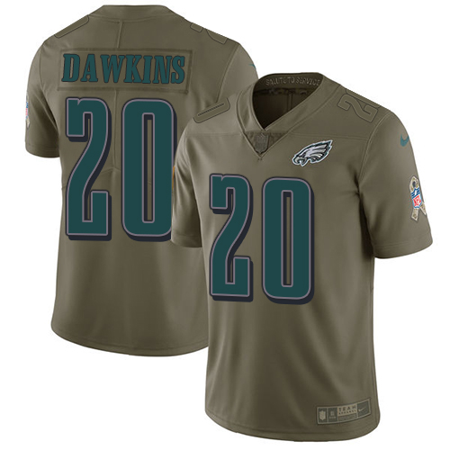 Nike Eagles #20 Brian Dawkins Olive Youth Stitched NFL Limited 2017 Salute to Service Jersey Nike Eagles #20 Brian Dawkins Olive Youth Stitched NFL Limited 2017 Salute to Service Jersey