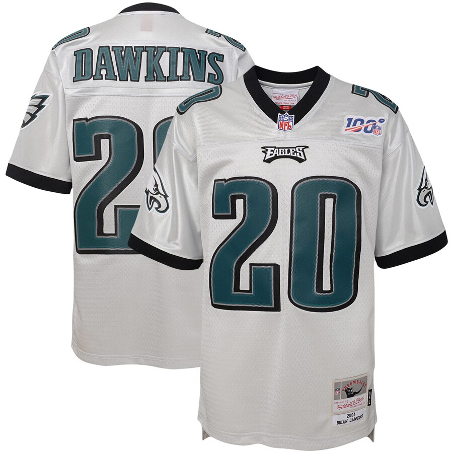 Youth Philadelphia Eagles #20 Brian Dawkins Mitchell & Ness Platinum NFL 100 Retired Player Legacy Jersey Youth Philadelphia Eagles #20 Brian Dawkins Mitchell & Ness Platinum NFL 100 Retired Player Legacy Jersey