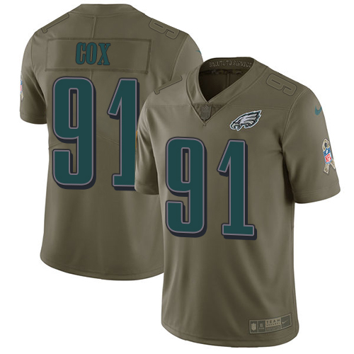 Nike Eagles #91 Fletcher Cox Olive Youth Stitched NFL Limited 2017 Salute to Service Jersey Nike Eagles #91 Fletcher Cox Olive Youth Stitched NFL Limited 2017 Salute to Service Jersey
