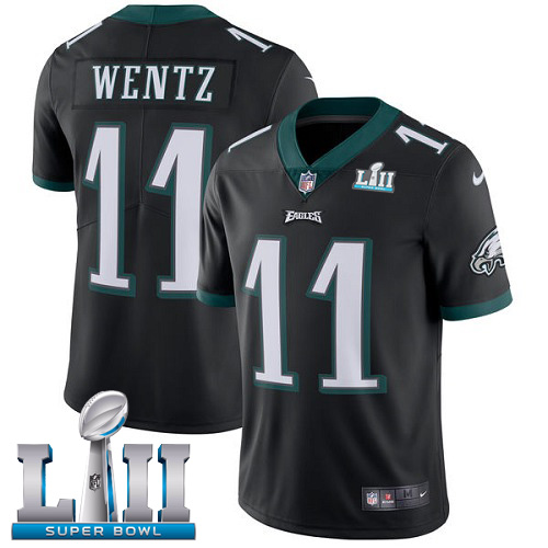 Nike Eagles #11 Carson Wentz Black Alternate Super Bowl LII Youth Stitched NFL Vapor Untouchable Limited Jersey Nike Eagles #11 Carson Wentz Black Alternate Super Bowl LII Youth Stitched NFL Vapor Untouchable Limited Jersey
