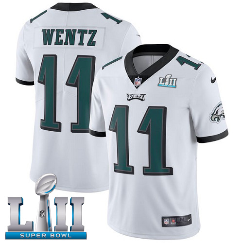 Nike Eagles #11 Carson Wentz White Super Bowl LII Youth Stitched NFL Vapor Untouchable Limited Jersey Nike Eagles #11 Carson Wentz White Super Bowl LII Youth Stitched NFL Vapor Untouchable Limited Jersey