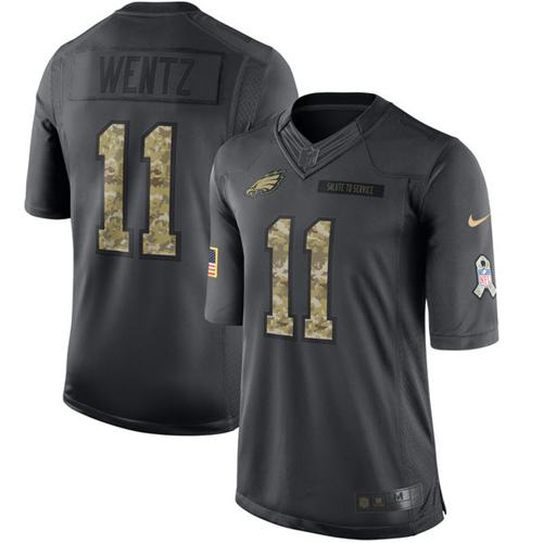 Nike Eagles #11 Carson Wentz Black Youth Stitched NFL Limited 2016 Salute to Service Jersey Nike Eagles #11 Carson Wentz Black Youth Stitched NFL Limited 2016 Salute to Service Jersey