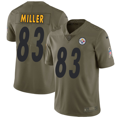 Nike Steelers #83 Heath Miller Olive Youth Stitched NFL Limited 2017 Salute to Service Jersey Nike Steelers #83 Heath Miller Olive Youth Stitched NFL Limited 2017 Salute to Service Jersey
