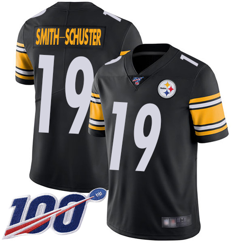 Nike Steelers #19 JuJu Smith-Schuster Black Team Color Youth Stitched NFL 100th Season Vapor Limited Jersey Nike Steelers #19 JuJu Smith-Schuster Black Team Color Youth Stitched NFL 100th Season Vapor Limited Jersey