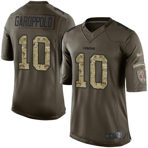 Nike 49ers #10 Jimmy Garoppolo Green Youth Stitched NFL Limited 2015 Salute to Service Jersey Nike 49ers #10 Jimmy Garoppolo Green Youth Stitched NFL Limited 2015 Salute to Service Jersey
