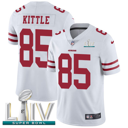 Nike 49ers #85 George Kittle White Super Bowl LIV 2020 Youth Stitched NFL Vapor Untouchable Limited Jersey Nike 49ers #85 George Kittle White Super Bowl LIV 2020 Youth Stitched NFL Vapor Untouchable Limited Jersey