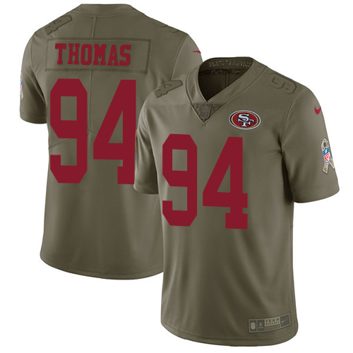 Nike 49ers #94 Solomon Thomas Olive Youth Stitched NFL Limited 2017 Salute to Service Jersey Nike 49ers #94 Solomon Thomas Olive Youth Stitched NFL Limited 2017 Salute to Service Jersey