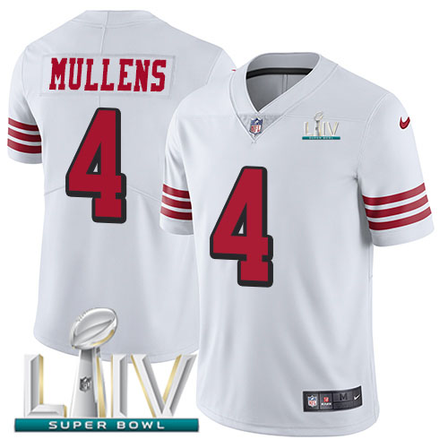 Nike 49ers #4 Nick Mullens White Super Bowl LIV 2020 Rush Youth Stitched NFL Vapor Untouchable Limited Jersey Nike 49ers #4 Nick Mullens White Super Bowl LIV 2020 Rush Youth Stitched NFL Vapor Untouchable Limited Jersey