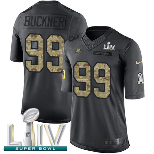 Nike 49ers #99 DeForest Buckner Black Super Bowl LIV 2020 Youth Stitched NFL Limited 2016 Salute to Service Jersey Nike 49ers #99 DeForest Buckner Black Super Bowl LIV 2020 Youth Stitched NFL Limited 2016 Salute to Service Jersey