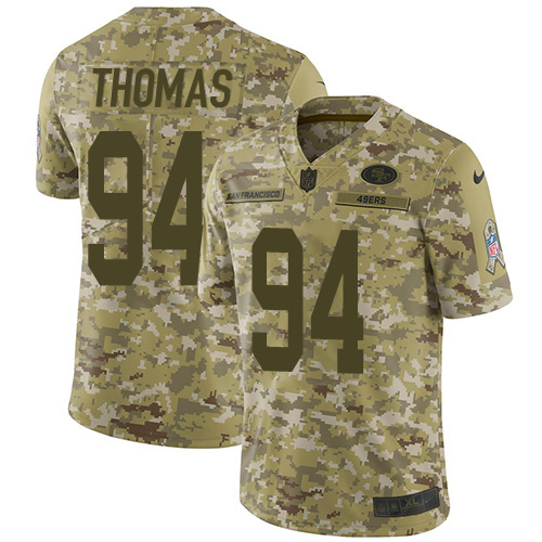 Nike 49ers #94 Solomon Thomas Camo Youth Stitched NFL Limited 2018 Salute to Service Jersey Nike 49ers #94 Solomon Thomas Camo Youth Stitched NFL Limited 2018 Salute to Service Jersey