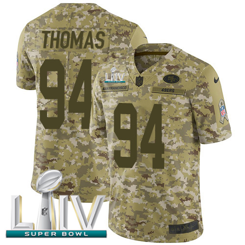 Nike 49ers #94 Solomon Thomas Camo Super Bowl LIV 2020 Youth Stitched NFL Limited 2018 Salute To Service Jersey Nike 49ers #94 Solomon Thomas Camo Super Bowl LIV 2020 Youth Stitched NFL Limited 2018 Salute To Service Jersey