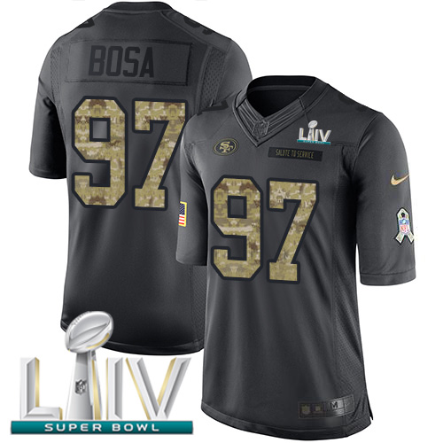 Nike 49ers #97 Nick Bosa Black Super Bowl LIV 2020 Youth Stitched NFL Limited 2016 Salute to Service Jersey Nike 49ers #97 Nick Bosa Black Super Bowl LIV 2020 Youth Stitched NFL Limited 2016 Salute to Service Jersey