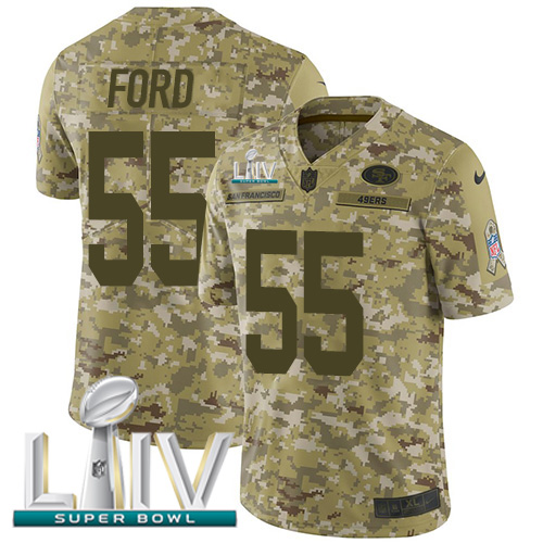 Nike 49ers #55 Dee Ford Camo Super Bowl LIV 2020 Youth Stitched NFL Limited 2018 Salute To Service Jersey Nike 49ers #55 Dee Ford Camo Super Bowl LIV 2020 Youth Stitched NFL Limited 2018 Salute To Service Jersey