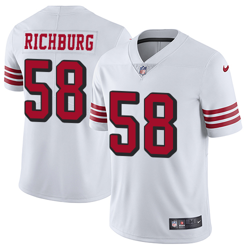Nike 49ers #58 Weston Richburg White Rush Youth Stitched NFL Vapor Untouchable Limited Jersey Nike 49ers #58 Weston Richburg White Rush Youth Stitched NFL Vapor Untouchable Limited Jersey