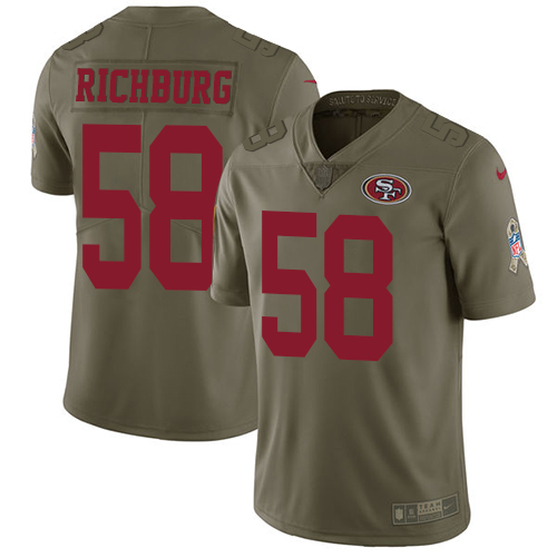 Nike 49ers #58 Weston Richburg Olive Youth Stitched NFL Limited 2017 Salute to Service Jersey Nike 49ers #58 Weston Richburg Olive Youth Stitched NFL Limited 2017 Salute to Service Jersey