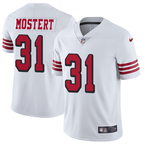 Nike 49ers #31 Raheem Mostert White Youth Stitched NFL Limited Rush Jersey Nike 49ers #31 Raheem Mostert White Youth Stitched NFL Limited Rush Jersey