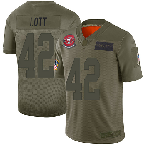 Nike 49ers #42 Ronnie Lott Camo Youth Stitched NFL Limited 2019 Salute to Service Jersey Nike 49ers #42 Ronnie Lott Camo Youth Stitched NFL Limited 2019 Salute to Service Jersey