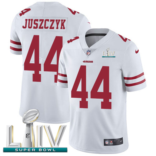 Nike 49ers #44 Kyle Juszczyk White Super Bowl LIV 2020 Youth Stitched NFL Vapor Untouchable Limited Jersey Nike 49ers #44 Kyle Juszczyk White Super Bowl LIV 2020 Youth Stitched NFL Vapor Untouchable Limited Jersey
