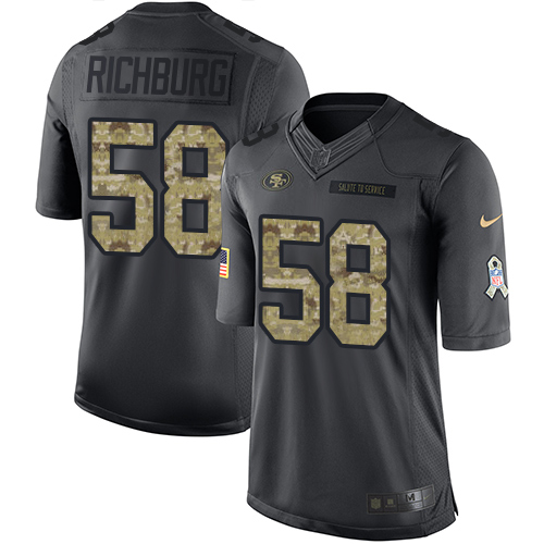 Nike 49ers #58 Weston Richburg Black Youth Stitched NFL Limited 2016 Salute to Service Jersey Nike 49ers #58 Weston Richburg Black Youth Stitched NFL Limited 2016 Salute to Service Jersey