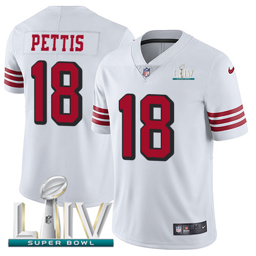 Nike 49ers #18 Dante Pettis White Super Bowl LIV 2020 Rush Youth Stitched NFL Vapor Untouchable Limited Jersey Nike 49ers #18 Dante Pettis White Super Bowl LIV 2020 Rush Youth Stitched NFL Vapor Untouchable Limited Jersey