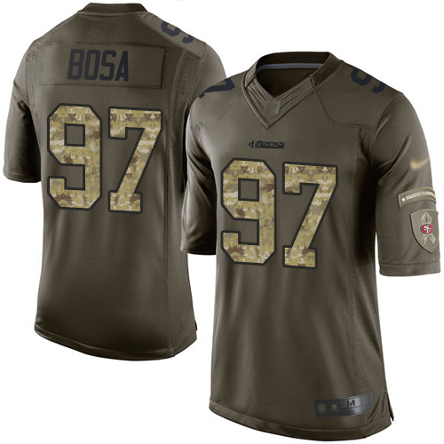 Nike 49ers #97 Nick Bosa Green Youth Stitched NFL Limited 2015 Salute to Service Jersey Nike 49ers #97 Nick Bosa Green Youth Stitched NFL Limited 2015 Salute to Service Jersey