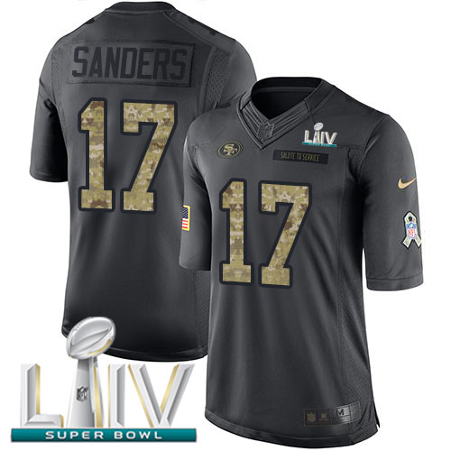 Nike 49ers #17 Emmanuel Sanders Black Super Bowl LIV 2020 Youth Stitched NFL Limited 2016 Salute to Service Jersey Nike 49ers #17 Emmanuel Sanders Black Super Bowl LIV 2020 Youth Stitched NFL Limited 2016 Salute to Service Jersey